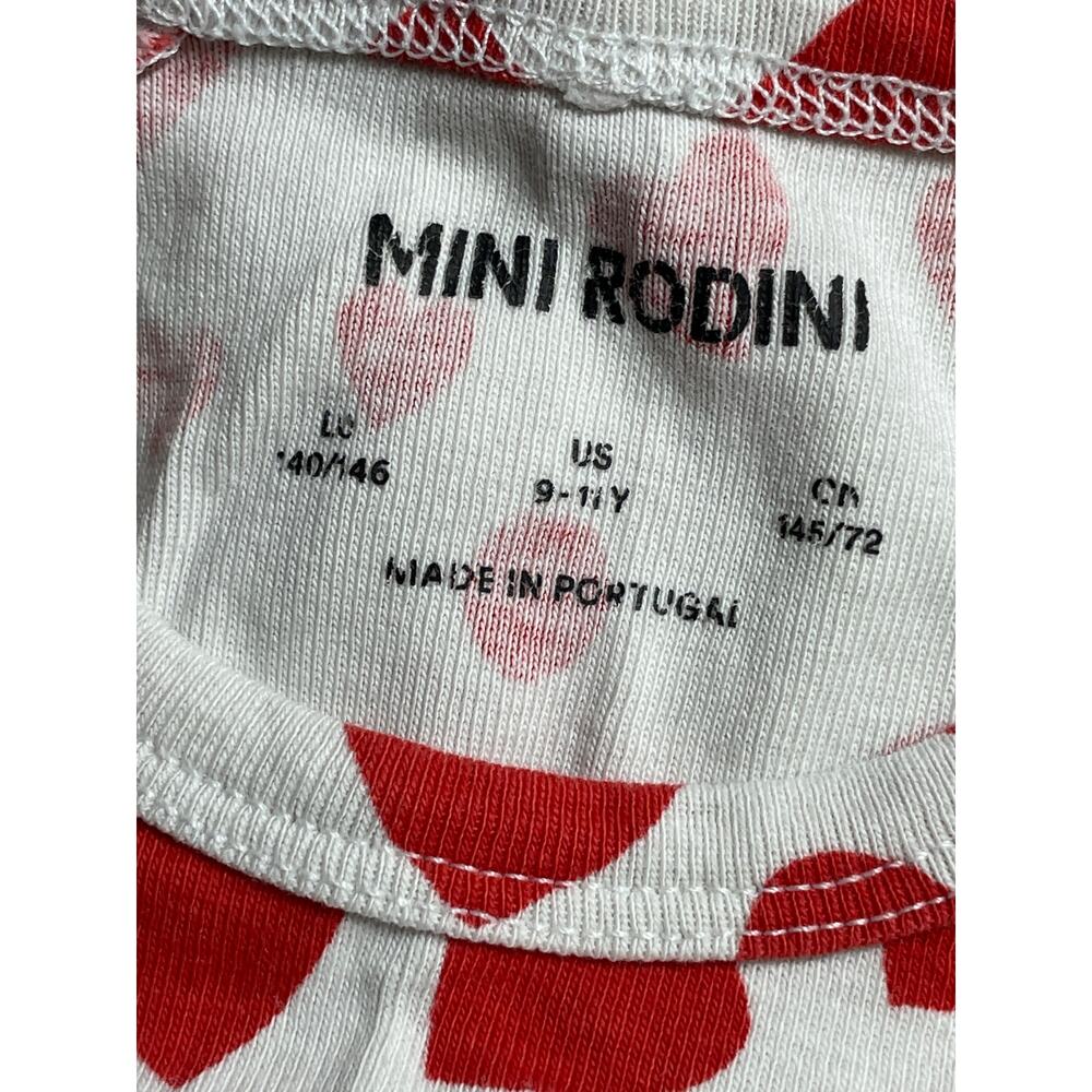 Mini Rodini Kids Girls' White Red Hearts Long Sleeve Mini Flare Dress Sz 9-11YO - Picture 5 of 6